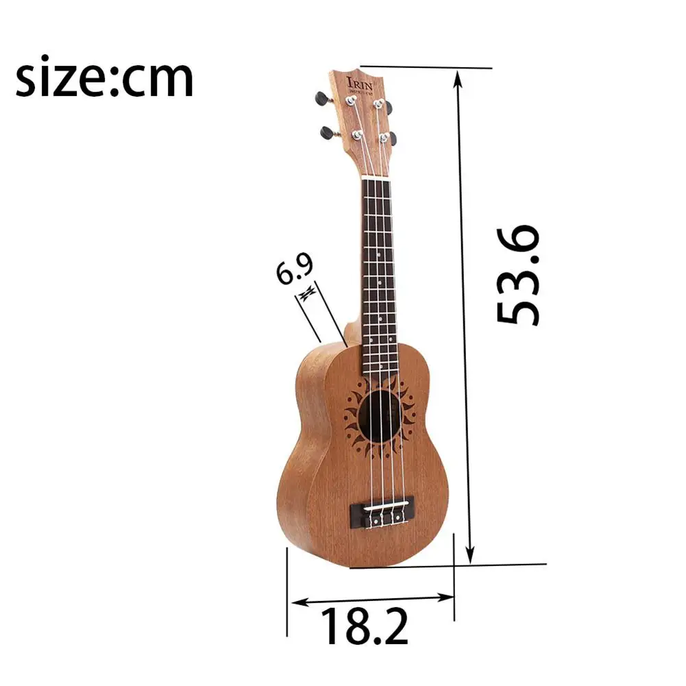 Новейший 21 дюймов укулеле Сапеле дерево цветок звук отверстие 15 Лада четыре струны гитара+ сумка+ струна+ капо+ ремень гитара Музыкальные инструменты