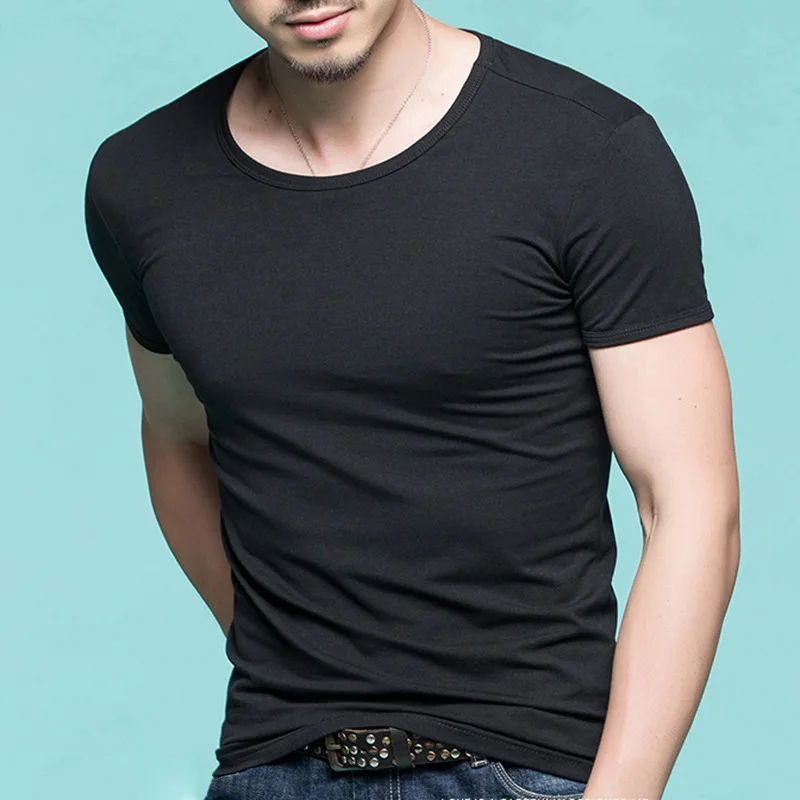 

Men's Cotton T-shirt Solid Colors T Shirt Top Fashion Tshirt 6 Colors 2019 Brand New Shirt Menswear Summer