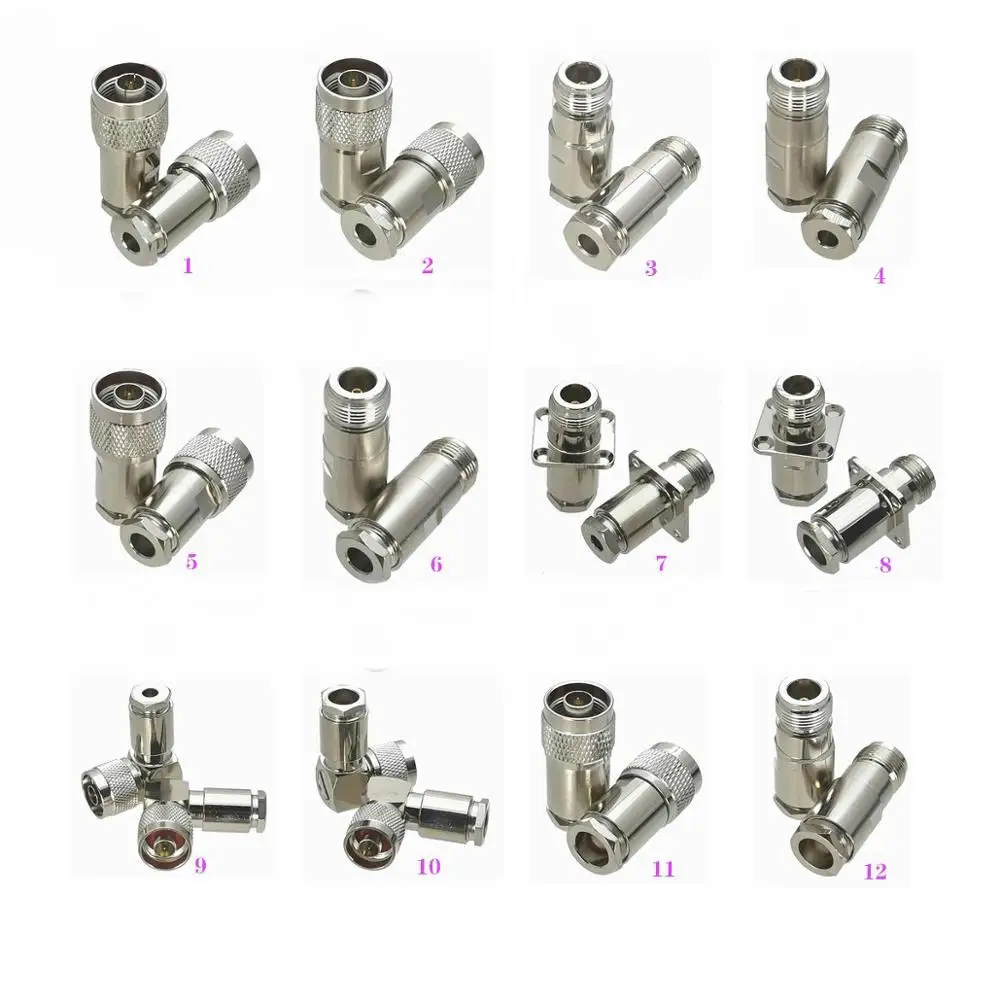 1Pcs Connector N Type Clamp For RG58 RG142 / RG8X LMR240 / RG5 RG6 / RG8 LMR400 RF Coaxial Male plug & Female jack afbeelding