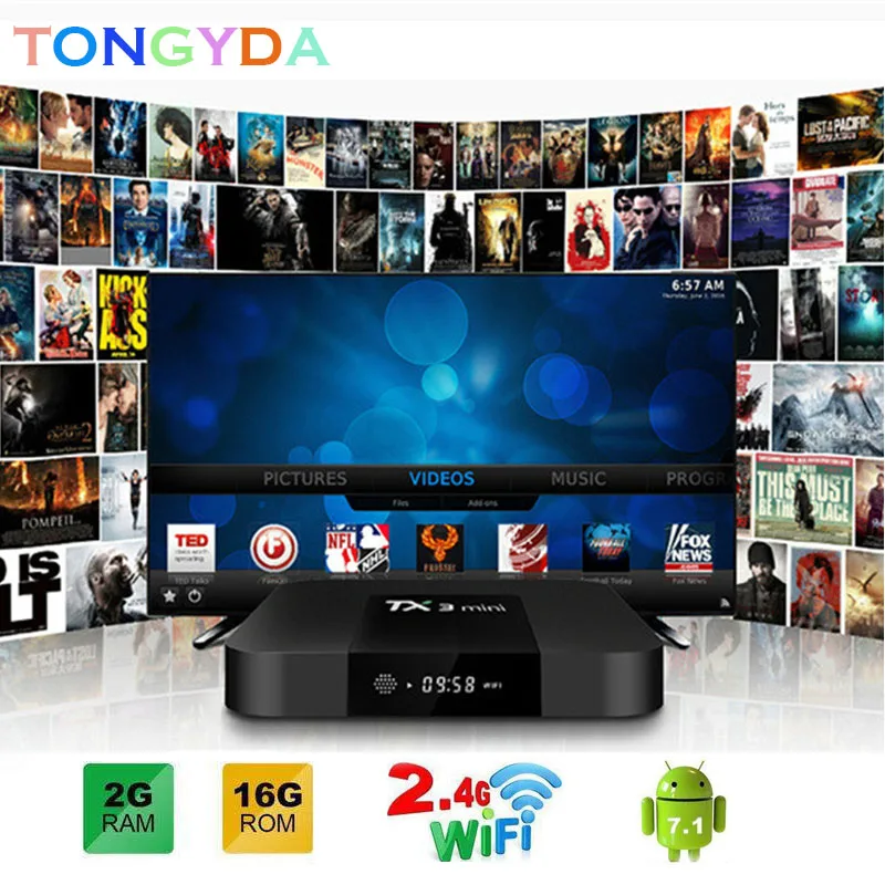

TX3 Mini Android TV Box 4K Amlogic S905W 2+16G WiFi BT STB Smart TV Box Home Multimedia for Android 7.1 Smart Set Top Box TV Box