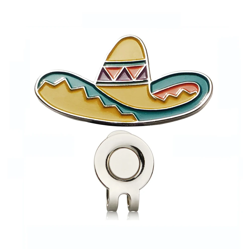 Golf ball marker cowboy hat mark with magnetic cap clip Zinc alloy products
