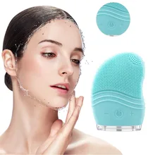 Ультразвуковое электрическое очищающее средство для лица, силиконовая Очищающая Мини электрическая Массажная щетка для мытья лица, водонепроницаемая Очищающая щетка для лица