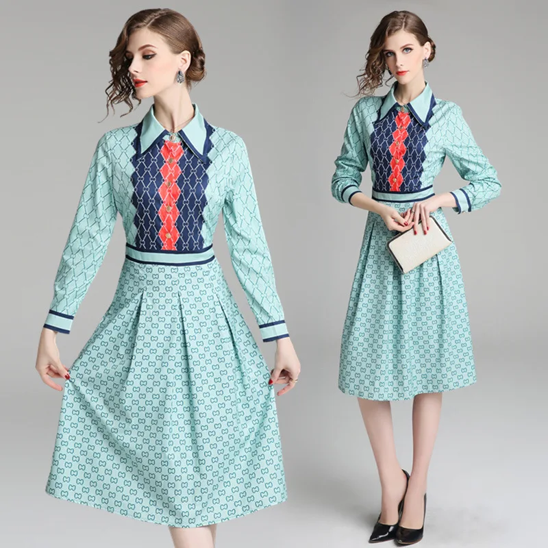 

Ozhouzhan Boutique WOMEN'S Dress 2018 New Products Online Celebrity Feminine Positioning Floral Printed Dress