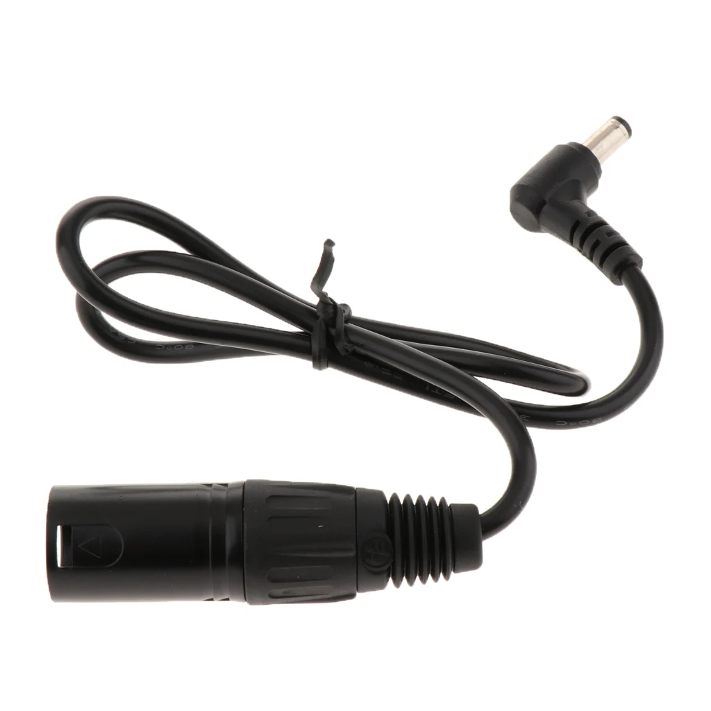 DC5.5mm x 2.1mm Male Plug to 4 Pins XLR Male Connector DC Power Adapter Cable Wire - 60cm Length
