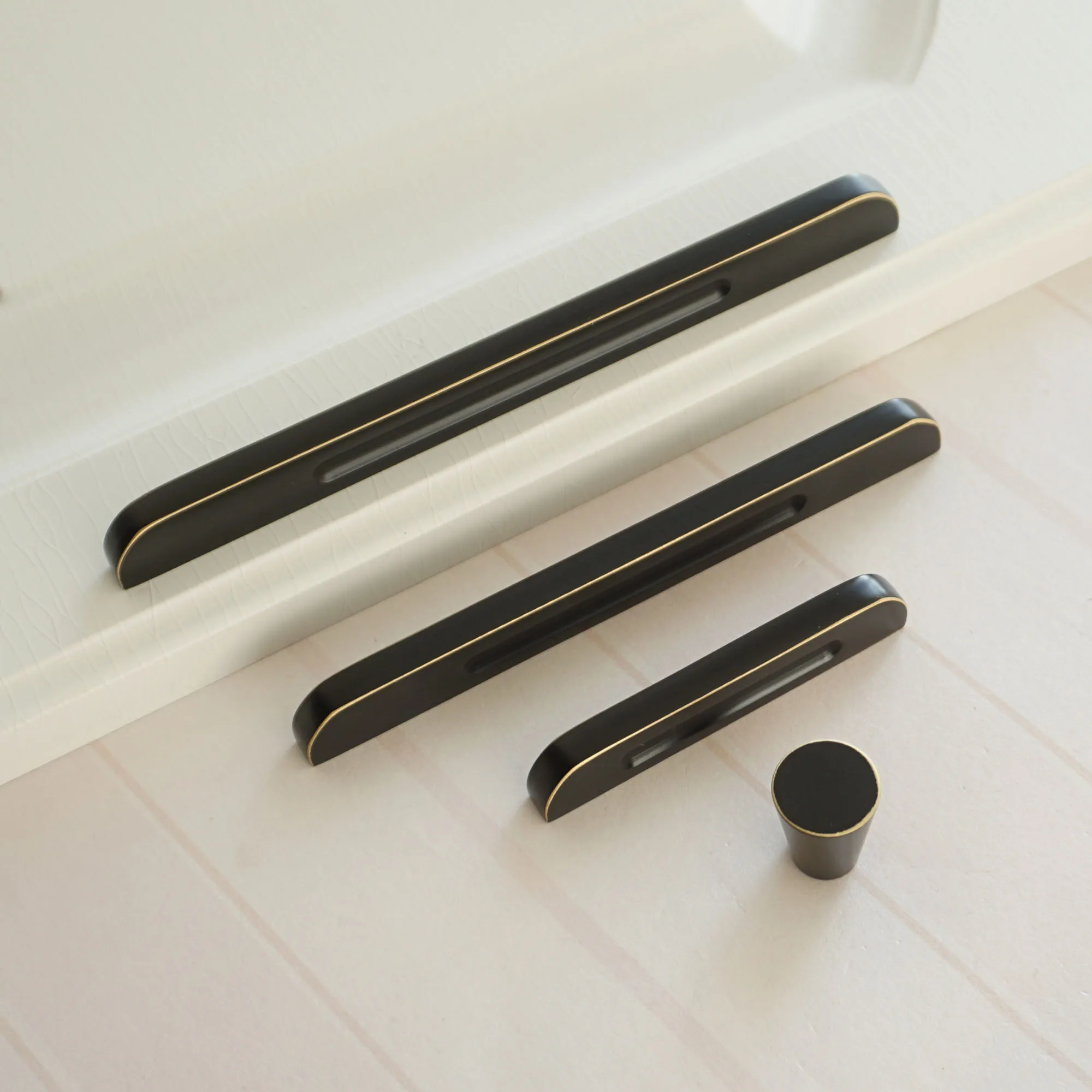 2 5 3 75 5 6 3 Copper Black Cabinet Handles Wardrobe Door
