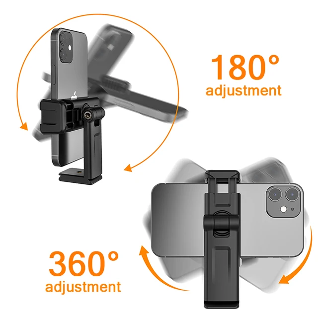 Ulanzi st-22 360° adjustable phone holder vertical horizontal phone mount clamp cold shoe 1/4” tripod adapter bracket for phone