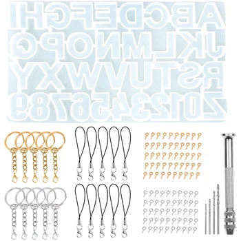 

Reversed Alphabet Resin Casting Mold, for Crafts Keychains Crayons Soap & Clay Crafts, Includs Hand Drill & Key Chains