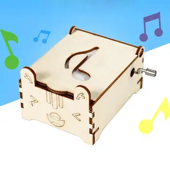 

Children Science Experiment DIY Hand Crank Music Box Kid Invention Toy Kit Early Education Wooden Toys DIY Practice Game
