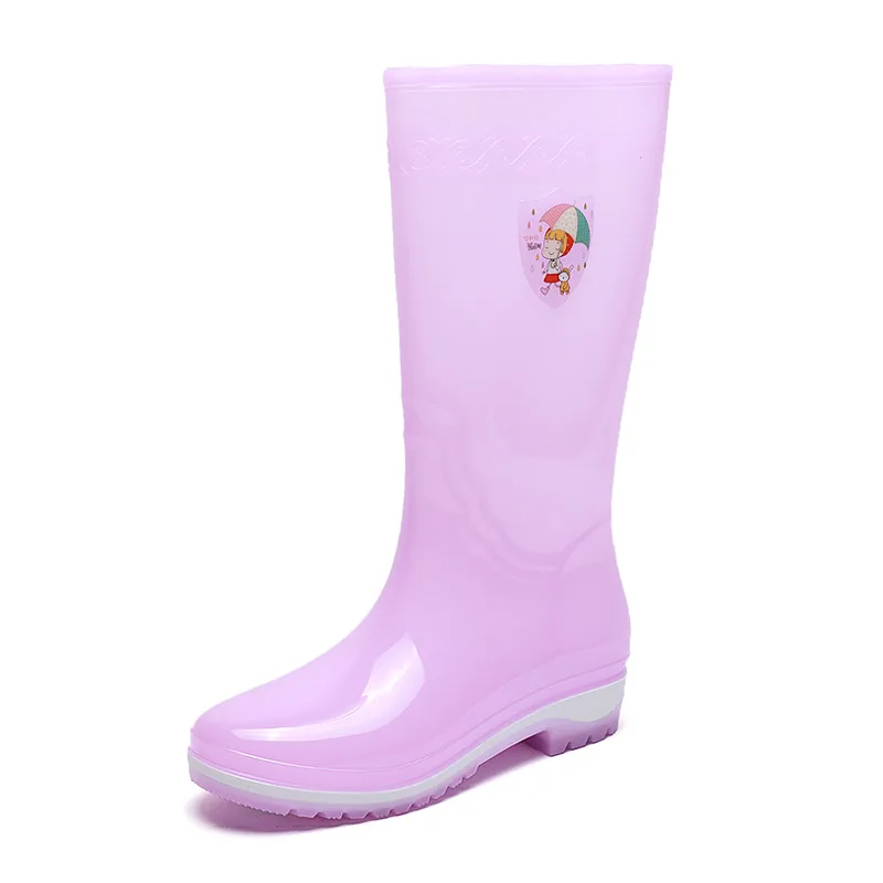 Rain Boots Women Transparent Rubber Booties Woman Candy Colors