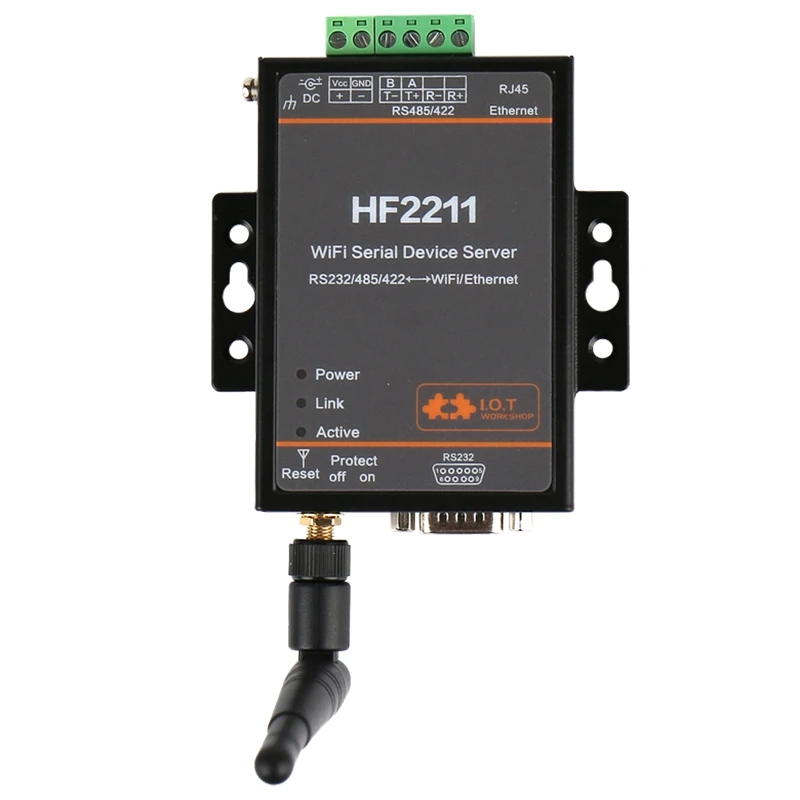HF2211 Modbus Последовательный RS232/RS485/RS422 к Ethernet/Wi-Fi конверсионный модуль, поддержка обновления веб-OTA wiselss(EU Plug
