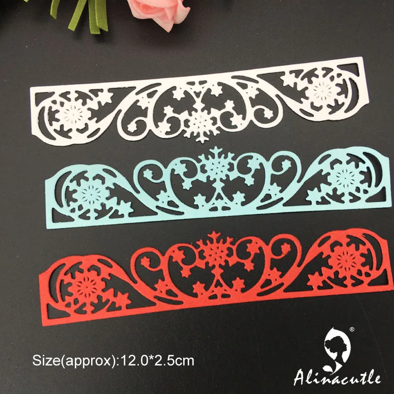 

Die Cut Metal Cutting die Winter Christmas Snowflake Edge Scrapbooking Paper Craft Handmade Card Punch Art Cutter Alinacutle