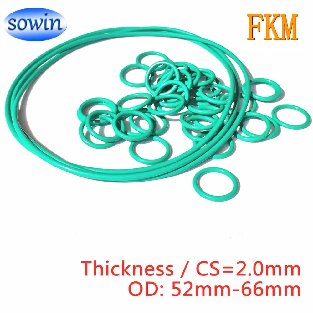 FKM O Rings OD52 53 54 55 56 57 58 60 62 64 66 Thickness 2.0mm Oil Resistant Acid And Alkali Sealing FPM O-Ring Gasket | Обустройство