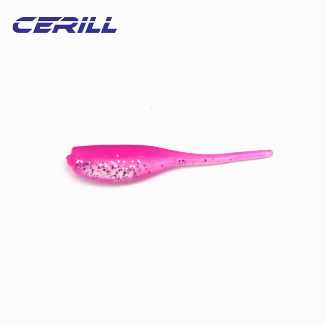 Lot 10-20 Shiner Soft Fishing Lure Mini Double Color Single Needle Tail Silicone Artificial Worm Bait Wobblers Swimbait Tackle Color 1