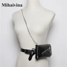 Mihaivina/черная сумка на пояс для женщин, Кожаная поясная сумка, модные женские сумки на цепочке, сумки на плече на груди, телефон heuptas