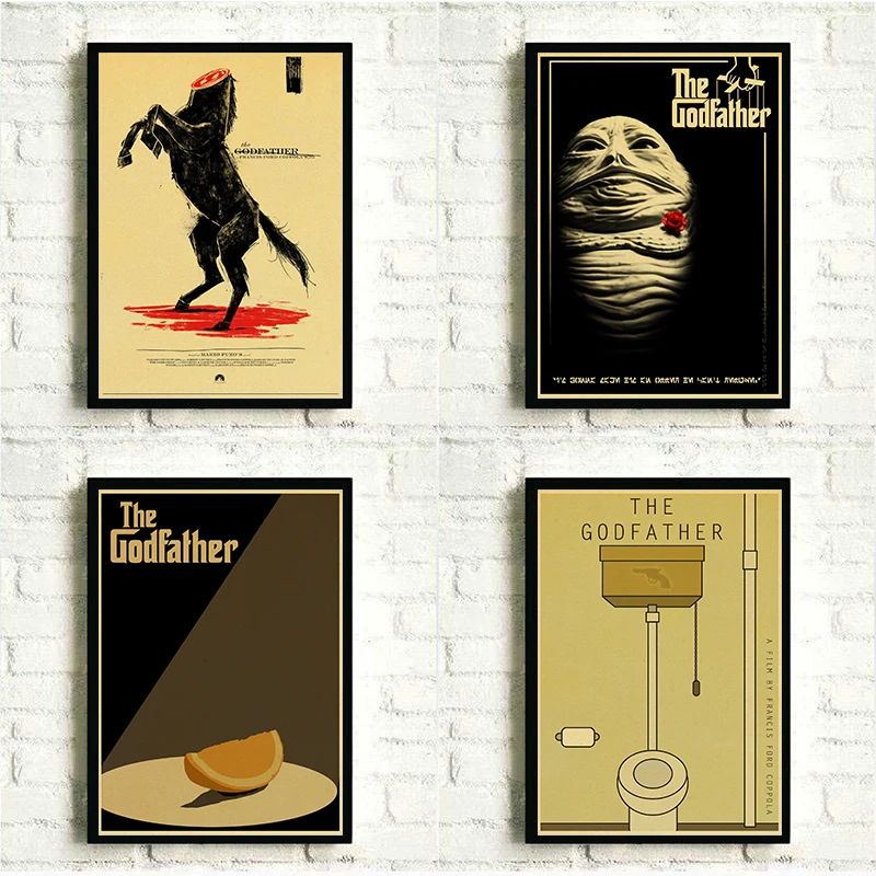 

Classic Old Movie Poster The Godfather Retro Decoration Painting The Living Room Bar Wall Decor Vintage Kraft Paper Posters