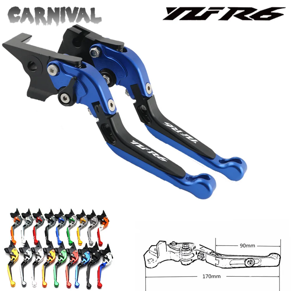Для YAMAHA YZF R6 YZFR6 2005 2016 2015 2014 2013 2012 2011 Выдвижной Складной Рычаг тормоза и сцепления с