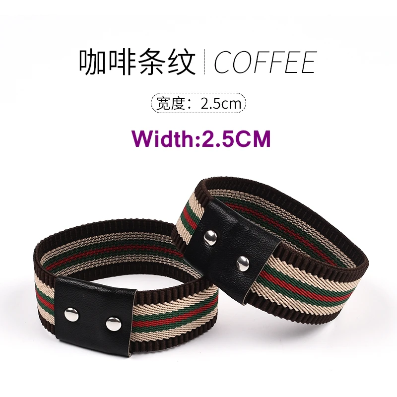 Coffee stripe 1 пара эластичных лент для женщин, новые модные шнурки на высоком каблуке, без шнурков, с пряжкой, новые шнурки на высоком каблуке - Цвет: Coffee stripe