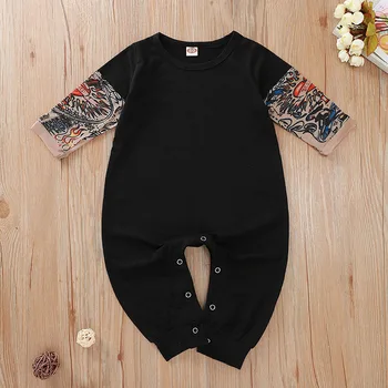 

Baby Rompers Tattoo Sleeves Rock Baby Boy Romper Infant Girls Jumpsuit Long Sleeves Baby Print Clothes 3-24M