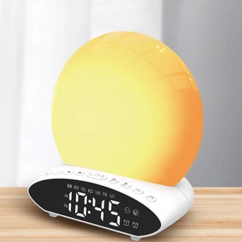 

1pcs Wake up projection clock night light colorful music sleep simulation sunrise and sunset ambient light support disk
