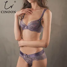 CINOON ультратонкое нижнее белье, комплект размера плюс, бюстгальтеры, чашечки A, B, C, D, сексуальный бюстгальтер, комплект прозрачного женского нижнего белья, нижнее белье с вышивкой