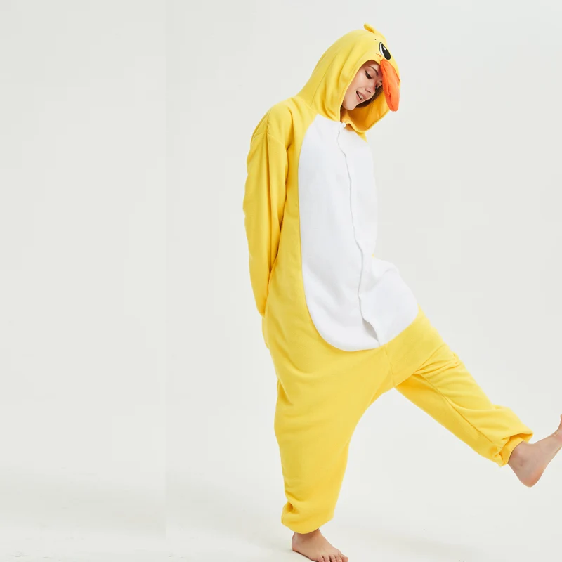 Funny Women Duck Pajamas Anime Kigurumi Fleece Suit One-Piece Sleepwear Cosplay Costume for Adult Men Halloween kigurumi pajamas onesies,cosplay pajamas onesies