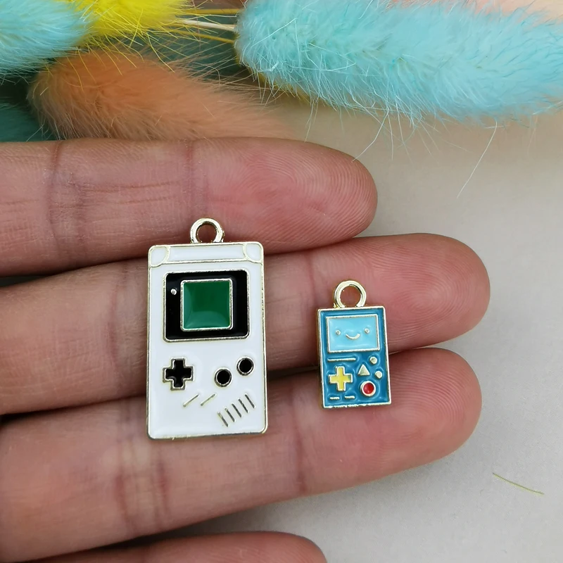 

10pcs/lot Game Machine Enamel Charms Fashion Jewelry Earring DIY Making Charms Gold Color Jewelry Making Charms Phone Case Decor