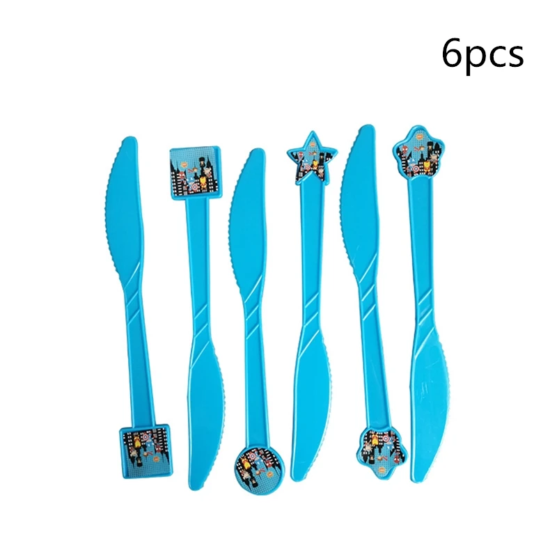 6pcs knives Супергерой Мстители День Рождения украшения детский душ одноразовая посуда чашки скатерть тарелка события вечерние принадлежности - Цвет: 6pcs knives