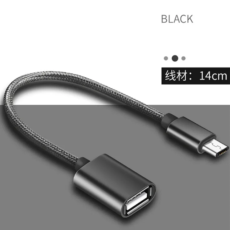 1 шт. Micro USB OTG кабель type C к USB адаптер OTG Зарядка Micro зарядное устройство кабель для передачи данных конвертер для Xiaomi для samsung для huawei - Цвет: Black