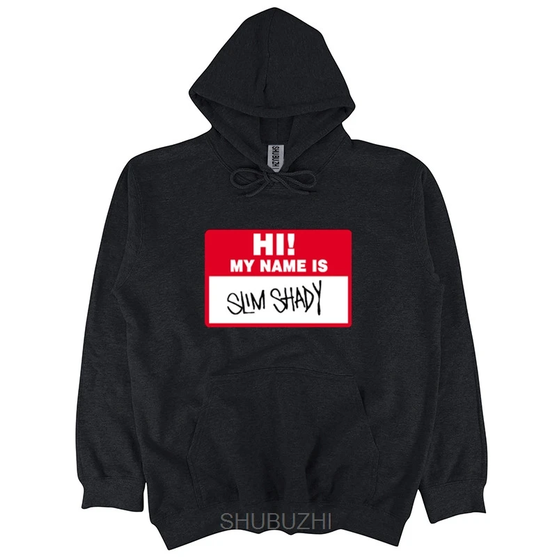

Eminem Hi My Name Is Slim Shady Name Tag hoody Vintage Hip Hop Revival Black Fashion Style Men Cotton Classic sweatshirt sbz3249