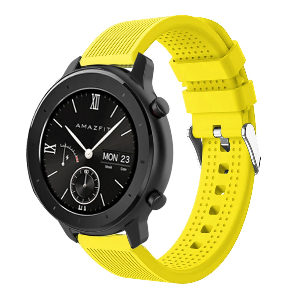 Силиконовый ремешок для Amazfit ремешок Bip мягкий резиновый ремень для Huami Amazfit Bip gtr 42 мм gts Smartwatch Браслет ремешок 20 мм