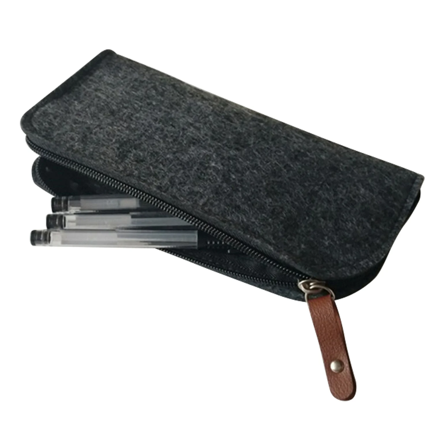 3PCS 3 Style Big Large Fashion Felt Pen Pencil Case Bag Pouch Holders Pencilcase for School Students Girls Boys Writers Painters