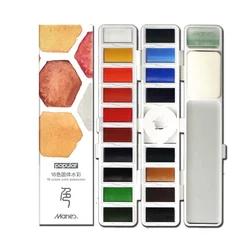 18/38/58 Color Foldable Flat Solid Gouache Watercolor Children Sketching Portable Solid Pigment Painting Set Gouache Art Supplie