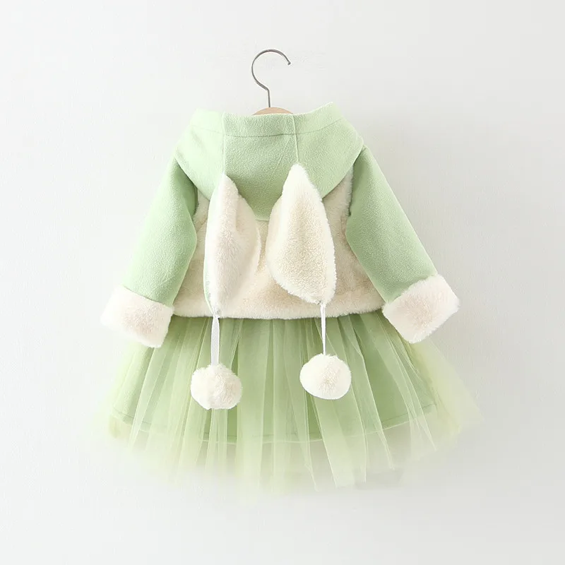 Sodawn Kids Girl Clothes Girl Dress Winter Baby Girl Clothing Sets Infant Toddler Costume Vest+Plaid Dress 2pcs Clothing Sets - Цвет: BT170-Green