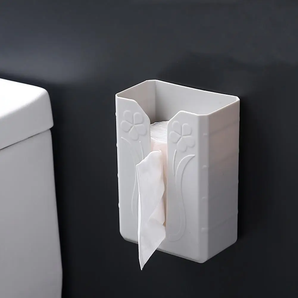 

Portable Toilet Paper Tissue Box Holder Wall Mount Kitchen Adhesive Storage Rack for Dining Room Bedroom Dresser