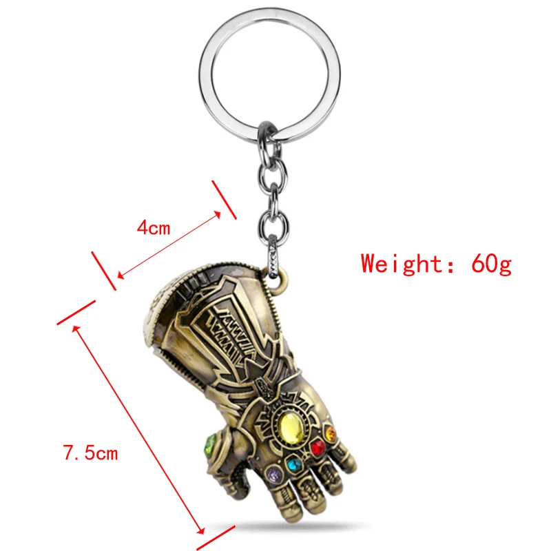 Thor Hammer металлический брелок Marvel Мстители эндшпиль танос оружие Железный человек брелок для ключей для мужчин автомобиля женщин сумка аксессуары - Цвет: Thanos 03