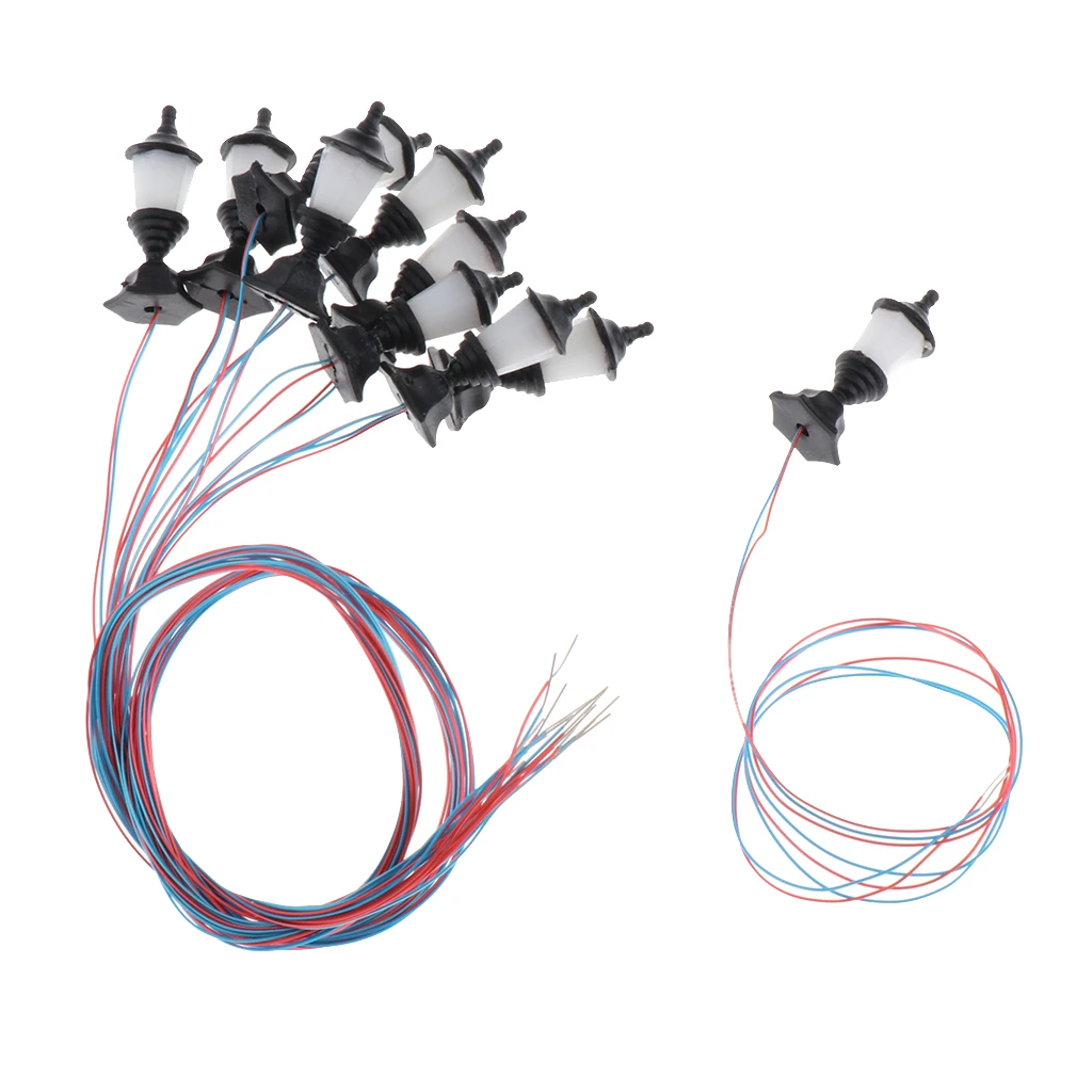 10pcs 모형 철도 기차 램프 정원 거리 빛 HO 가늠자 LEDs 1.2cm