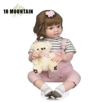 

70CM Soft Silicone Reborn Doll Toddler Blonde Princess Girl Toy Cloth Body Babi Doll Realist Model Xmas Gift Baby Simulation