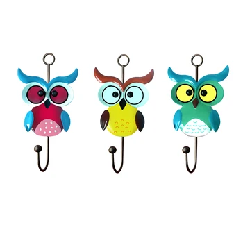 

3pcs Key Holder Home Decor Storage Rack Organizer Cute Owl Kids Bedroom Bag Robe Durable For Towels Clothes Hanging Wall Hook