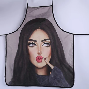 

Apron Cartoon Beauty Personality Printing Pinafore Kitchen Tools Kitchen Supplies Home Decor Fashion Creative Waterproof Aprons