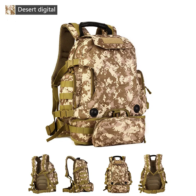 40л тактический рюкзак 2 в 1 военные сумки армейский Рюкзак Molle уличная спортивная сумка мужская походная дорожная сумка для альпинизма - Цвет: Desert digital