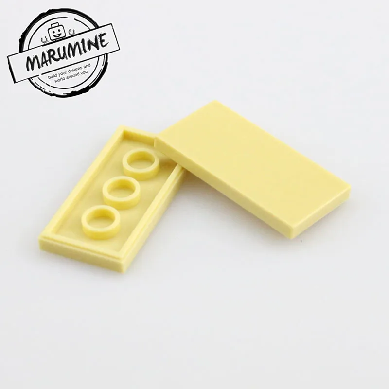 MARUMINE 200 шт. 2x4 плитка строительные блоки кирпичи-пластины 87079 MOC блокирует обучение Развивающие игрушки для детей - Цвет: Светло-желтый