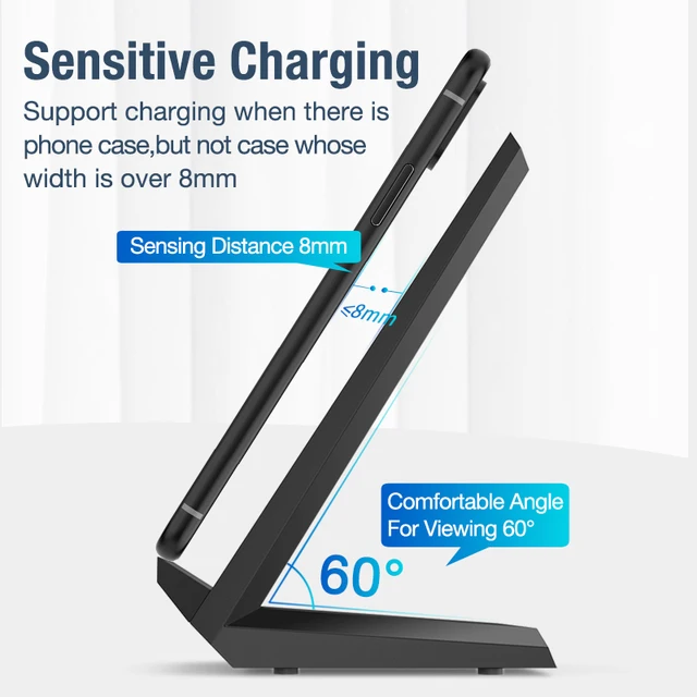 Posugear 15W Qi Wireless Charger Stand For iPhone 11 pro 8 X XS  Samsung s10 s9 s8 Fast Wireless Charging Station Phone Charger 4