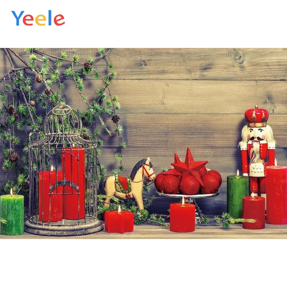 

Yeele Christmas Party Photocall Candles Wood Lantern Photography Backdrop Personalized Photographic Backgrounds For Photo Studio