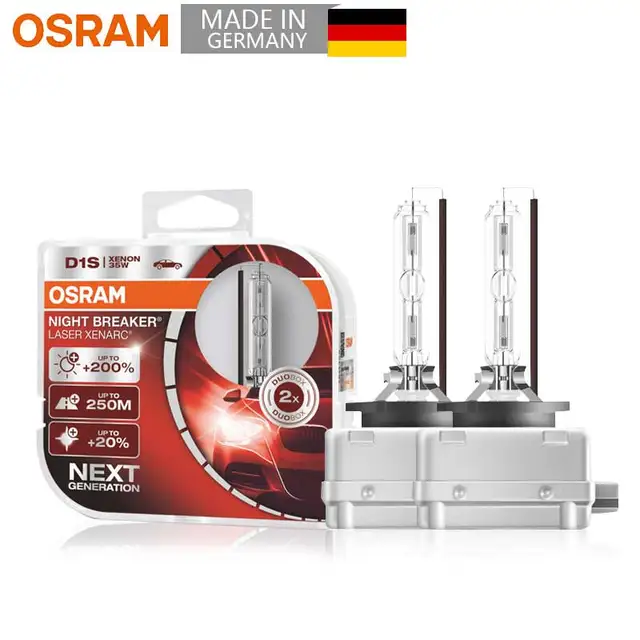 OSRAM D1S Xenon Hernia Lamp 12V Night Breaker Laser Next Generation Super  Bright Car Headlight Original HID 35W (2 Pcs)