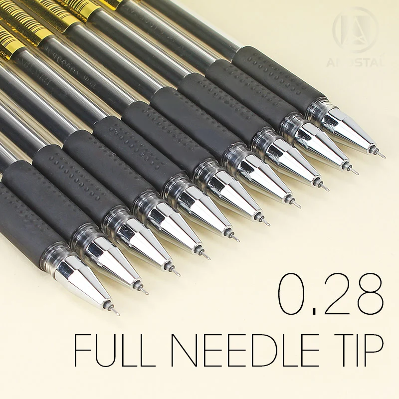 3 pcs/lot 0.3mm Fine Gel Pens Chinese Elegant Black Finance Needle Pens For  Writing Office School Supplies Kawaii Stationery Pen - AliExpress