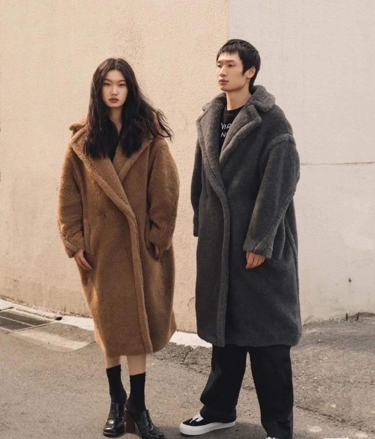 100% wool coat Women Winter Real Fur Overcoat