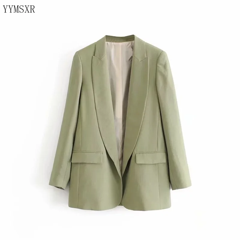 

Autumn fashion ladies jacket coat Korean style casual slim solid color mid-length women's blazer Female elegant small suit top
