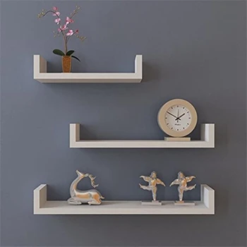 

Set of 3 Floating Display Shelves Ledge Bookshelf Wall Mount Storage Shelves Rack Wall Art Decor for Home Decor