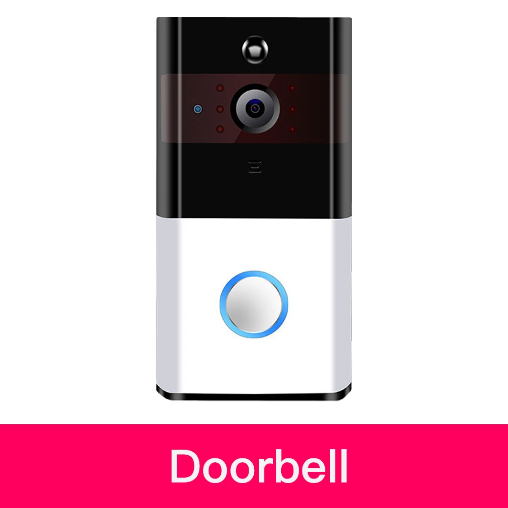 Wi-Fi беспроводной видеодомофон 720P с курантом и батареей видео в режиме реального времени двусторонний разговор ночное видение PIR Обнаружение движения - Color: Doorbell(No Chime)