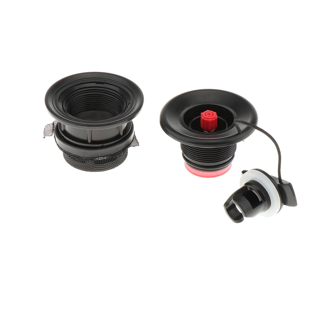Kayak Air Valve Drain Plug, SUP Air Vent Screw Cap & Mesh for Inflatable Boat Canoe Raft Surfboard and more